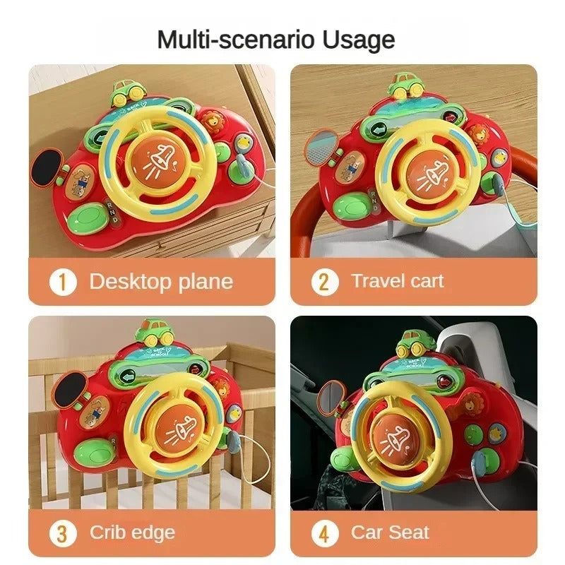 Kids Learning Steering Wheel Driving Toy With Sounds