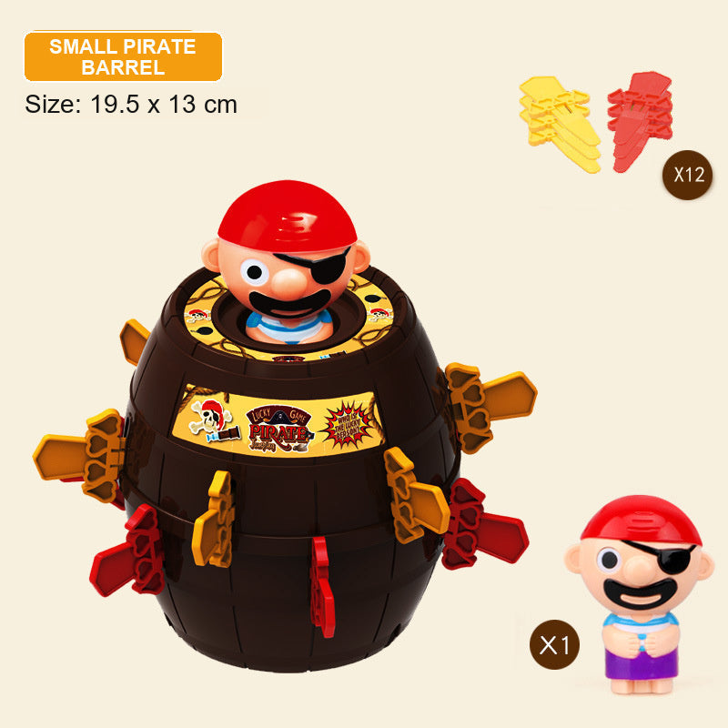 Novelty Pirate Barrel Toy with Swords and Daggers