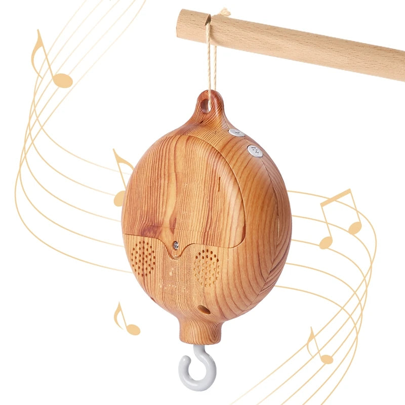 Wooden Hanging Musical Baby Crib Rattle Soothing Toy
