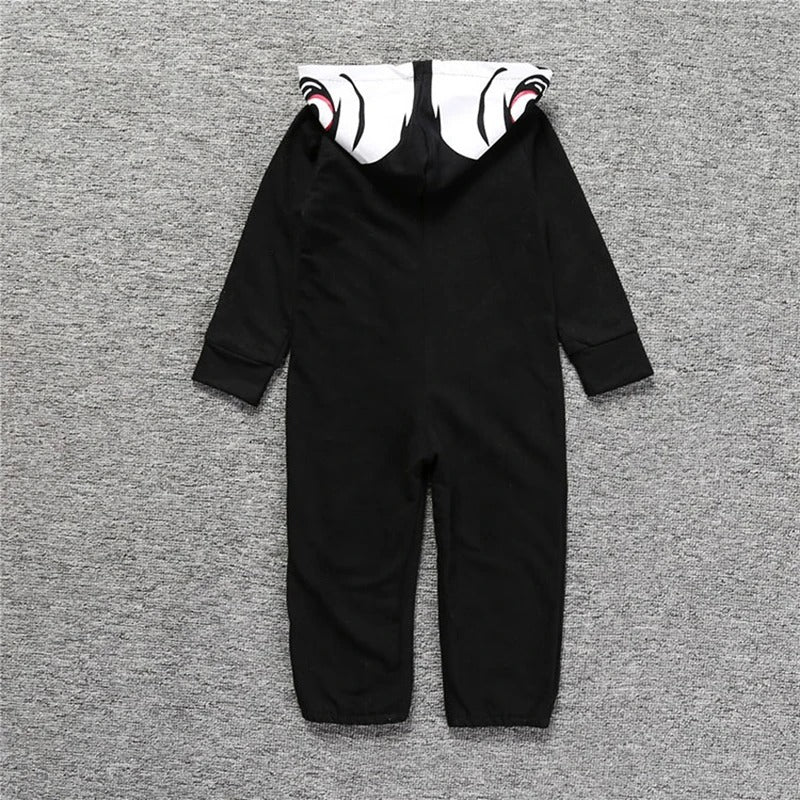 Baby Skull Print Halloween Romper