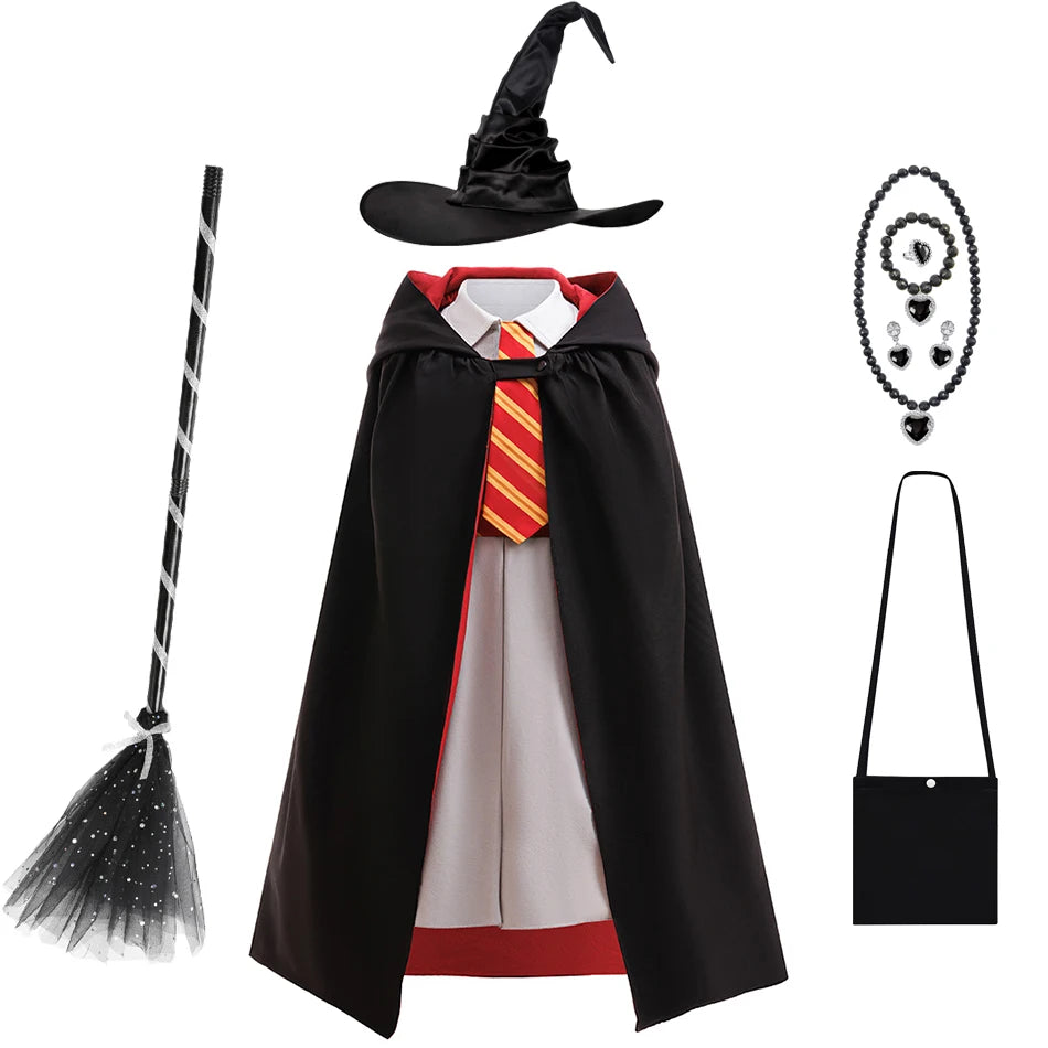 Girls Wizard Robe Costume Set