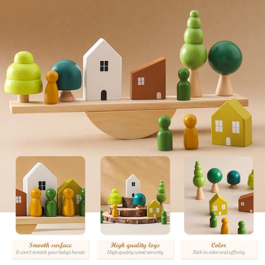 Wooden Montessori Sensory Stacking Toys