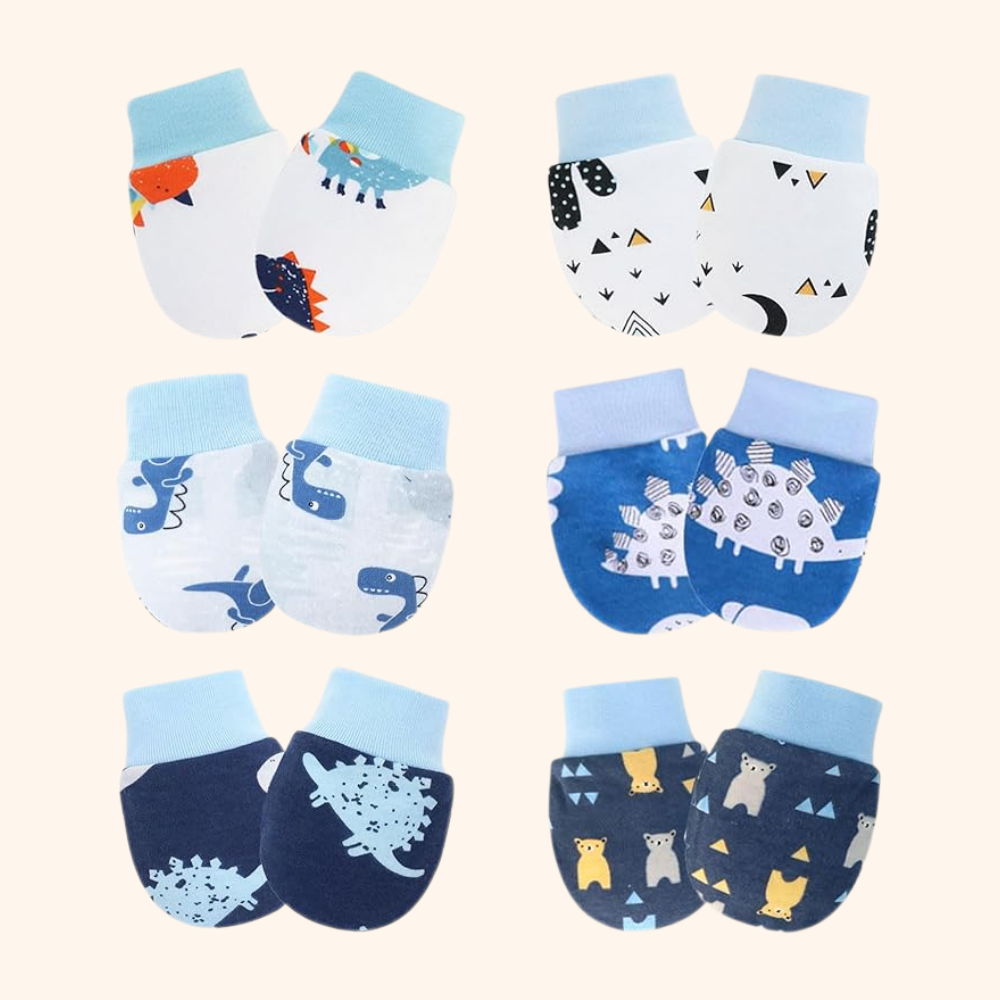 Soft No Scratch Baby Mittens Set