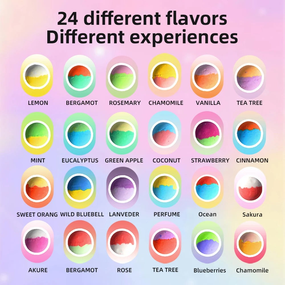 24-Pieces Surprise Bath Bombs for Kids Aged 3+ with Hidden Animal Toys