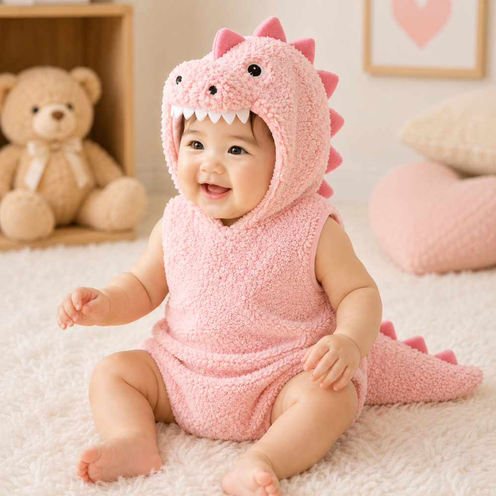 Sleeveless Dinosaur Print Romper For Babies Toddlers Soft Breathable Comfort