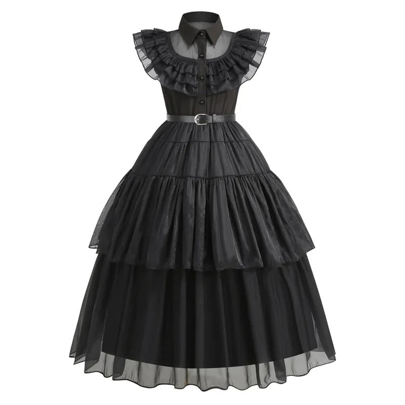 Kids Wednesday Black Cosplay Costume