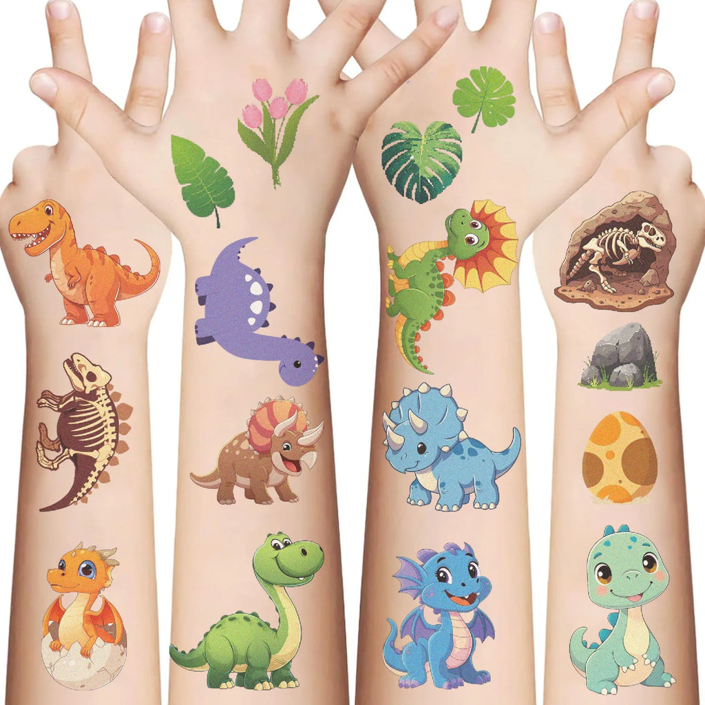 Dinosaur Stickers for Kids – 10 Pack Waterproof Body Art