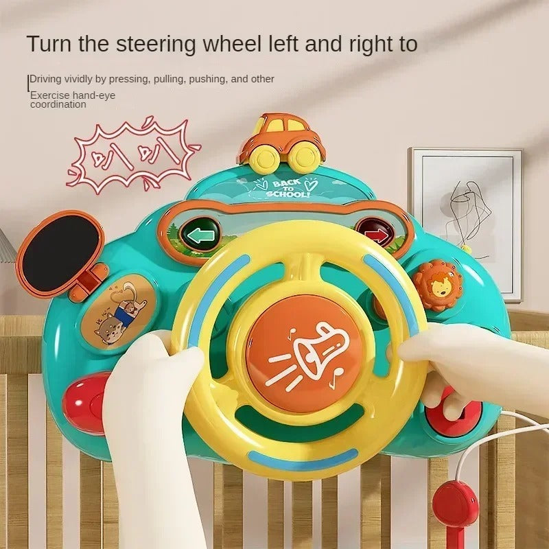 Kids Learning Steering Wheel Driving Toy With Sounds