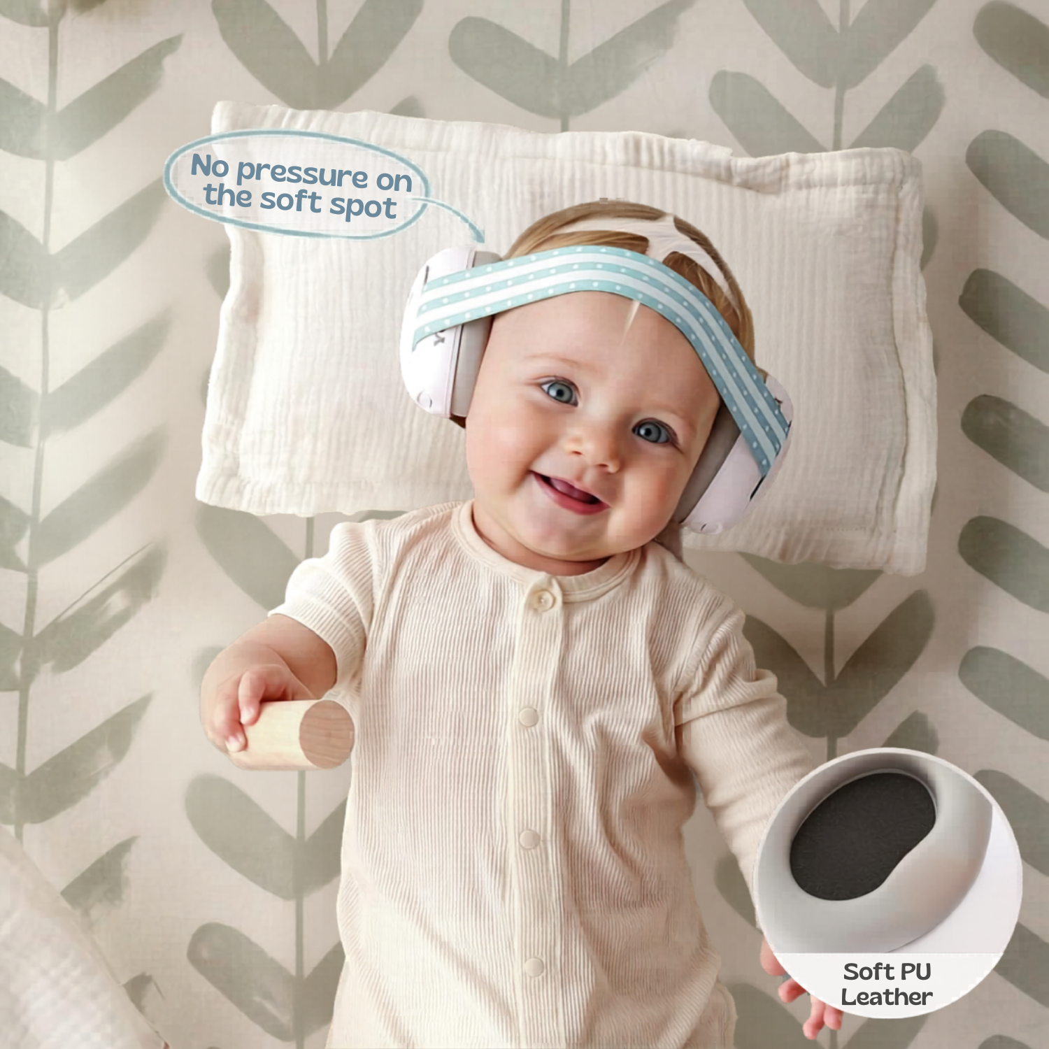 25dB Noise Reduction Baby Travel Earmuffs for Infants Foldable Compact