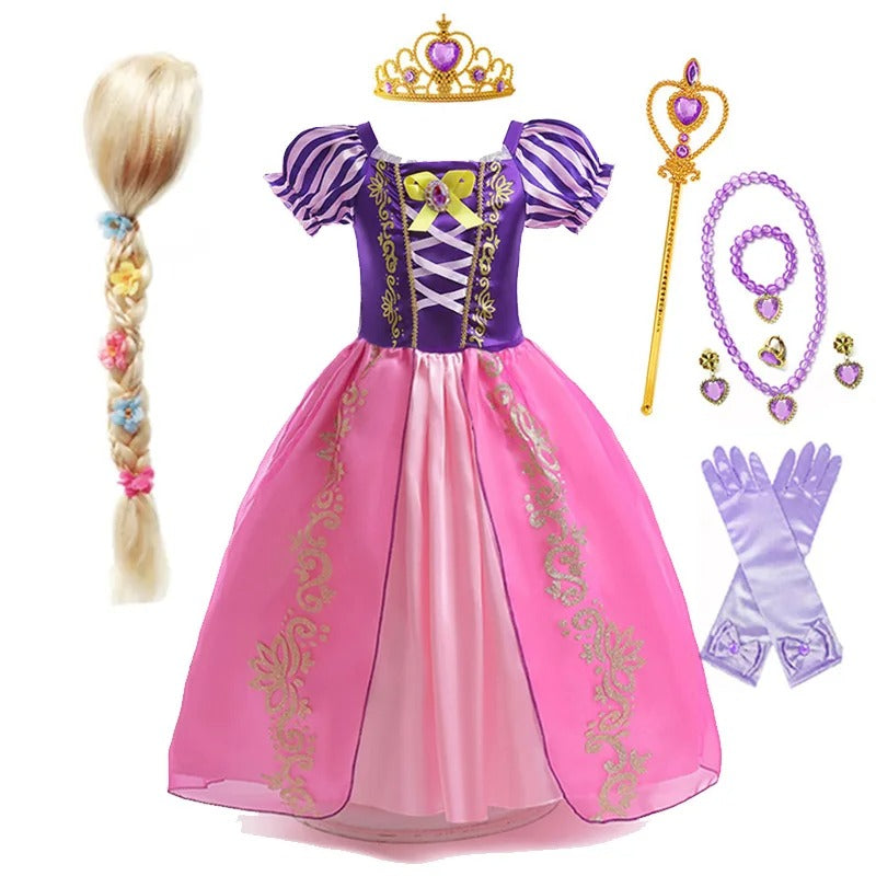 Girls Rapunzel Princess Purple Ball Gown
