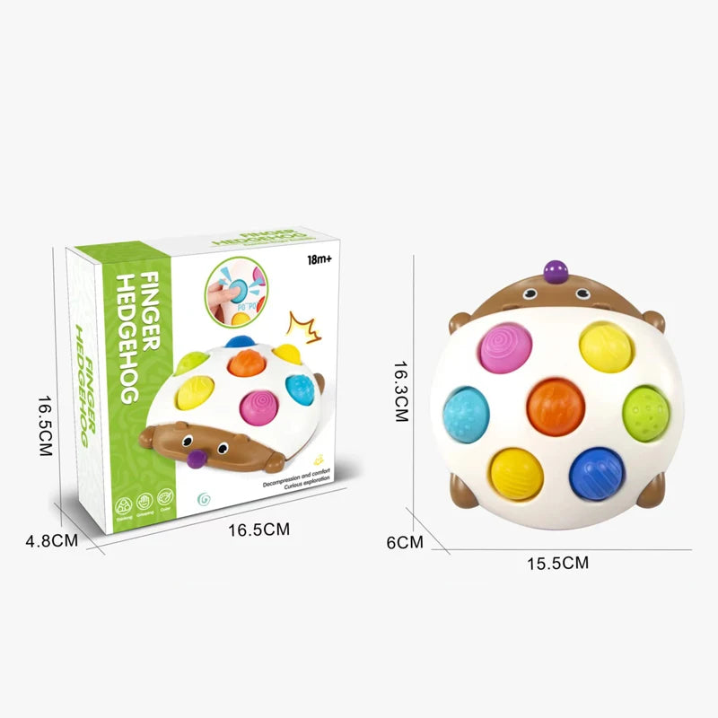 Hedgehog Silicone Finger Push Pop Toy for Kids Sensory and Stress Relief