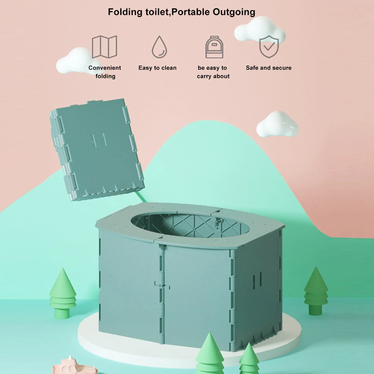 Foldable Portable Children's Potty Seat