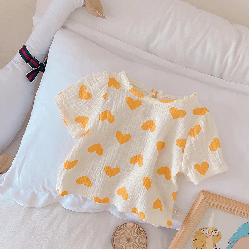 Mini Fashion™ - Airy Cotton - Summer Set with Hearts for Kids