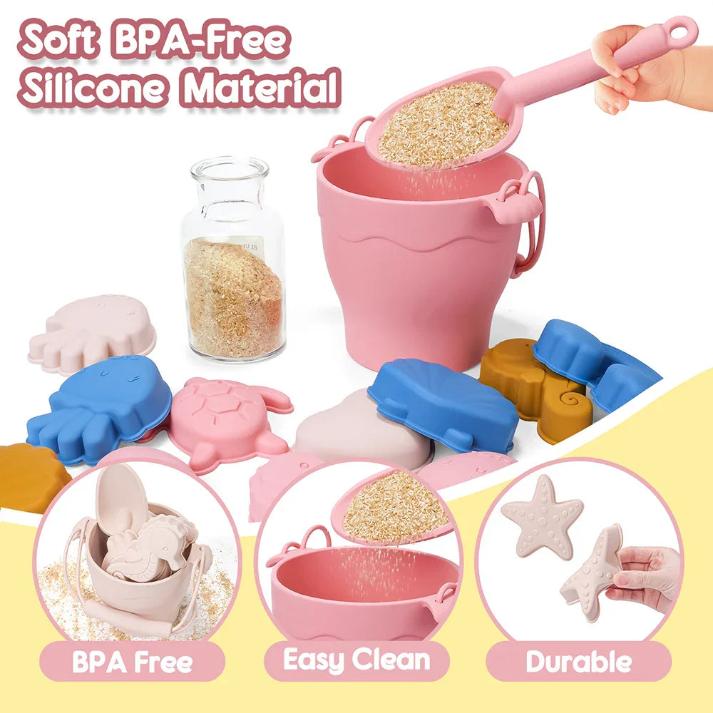 Silicone Beach Set™ - Sand Adventures with Beach Bucket - Silicone Beach Set