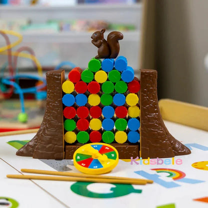 Squirrel Stacker™ - Don't Let the Squirrel Fall - Balance Board Game