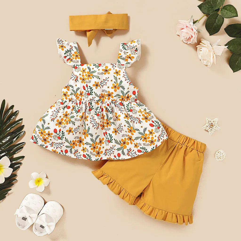 Mini Fashion™ - Cute Design - 3-Piece Summer Set for Girls