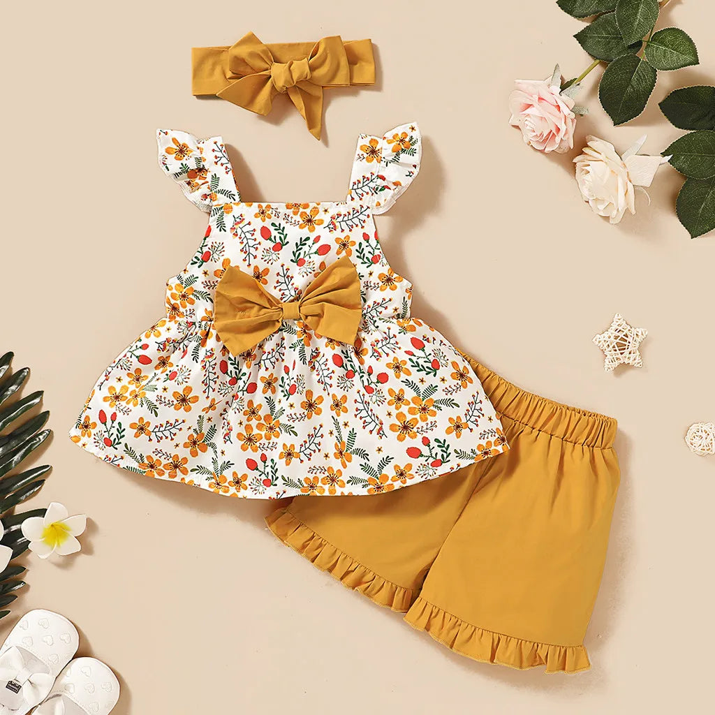 Mini Fashion™ - Cute Design - 3-Piece Summer Set for Girls