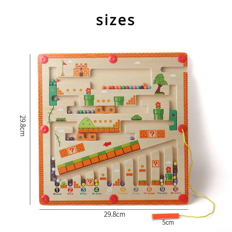 Magnetic Maze™ - Colorful and Fun to Count - Magnetic Wooden Puzzle