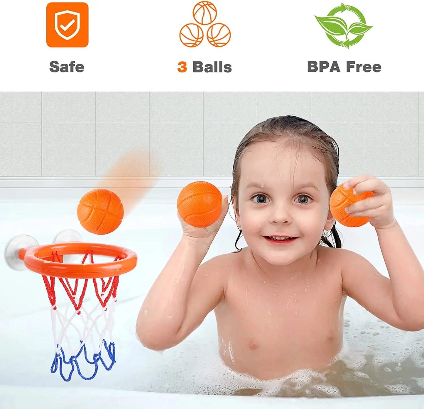 Bath Basketball™ – Splashing Score Joy – Basketball Bath Toy Set