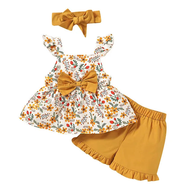 Mini Fashion™ - Cute Design - 3-Piece Summer Set for Girls