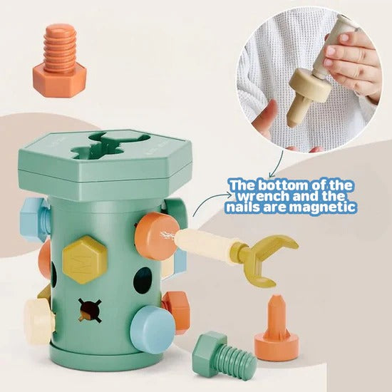 Montessori Sliding and Screwing Magnetic Toy for Creativity and Motor Skills