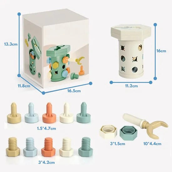 Montessori Sliding and Screwing Magnetic Toy for Creativity and Motor Skills