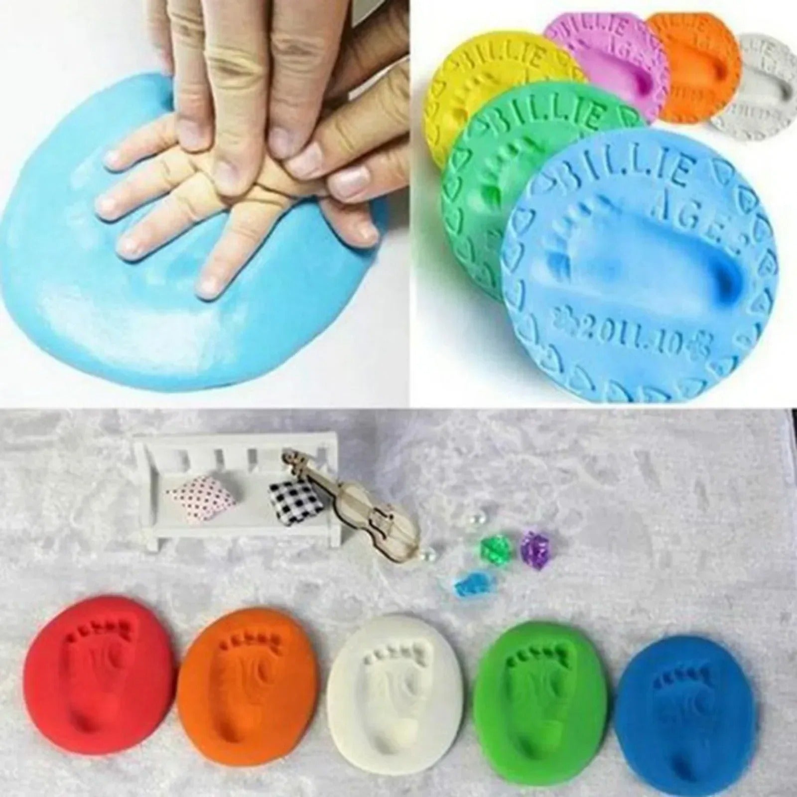 SoftSteps™ – Fluffy Baby Hand & Footprint Clay Kit