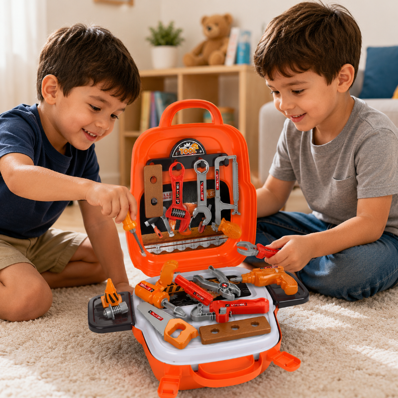 Children's Tool Set for Creative Construction Play and Skill Building
