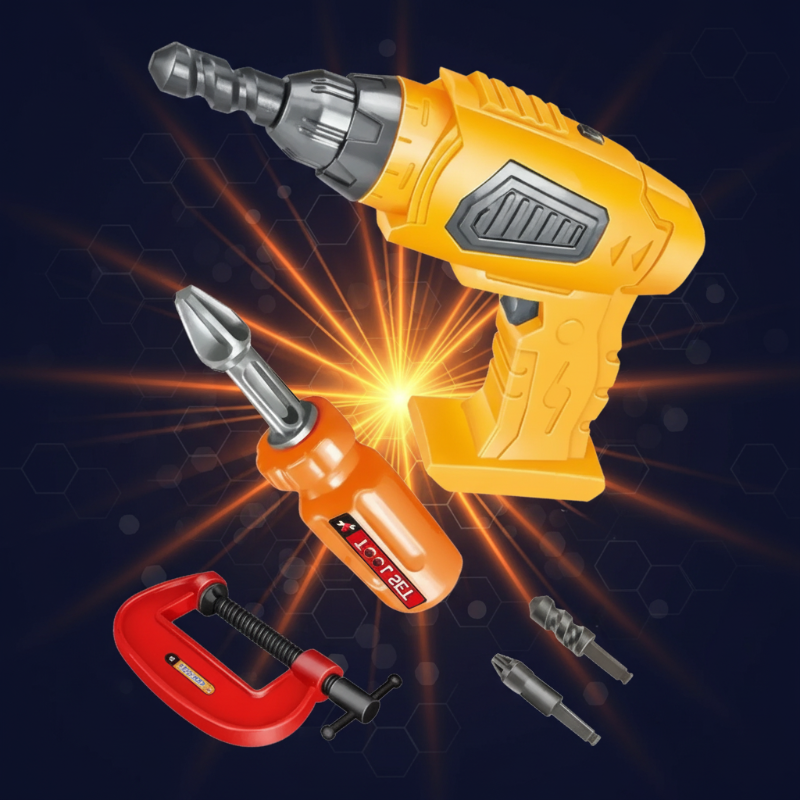 Children's Tool Set for Creative Construction Play and Skill Building