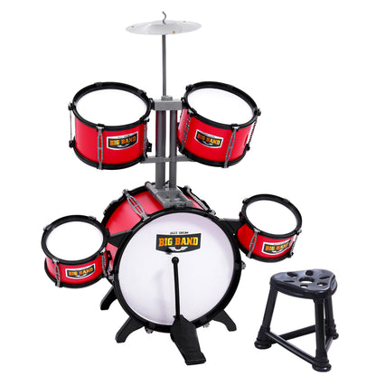 Keezi Kids 7 Drum Set Junior Drums Kit Musical Play Toys Childrens Mini Big Band