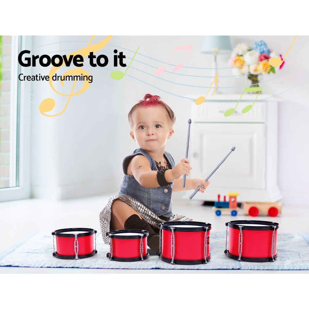 Keezi Kids 7 Drum Set Junior Drums Kit Musical Play Toys Childrens Mini Big Band