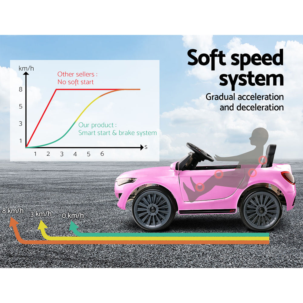 Pink electric car hot sale with remote control