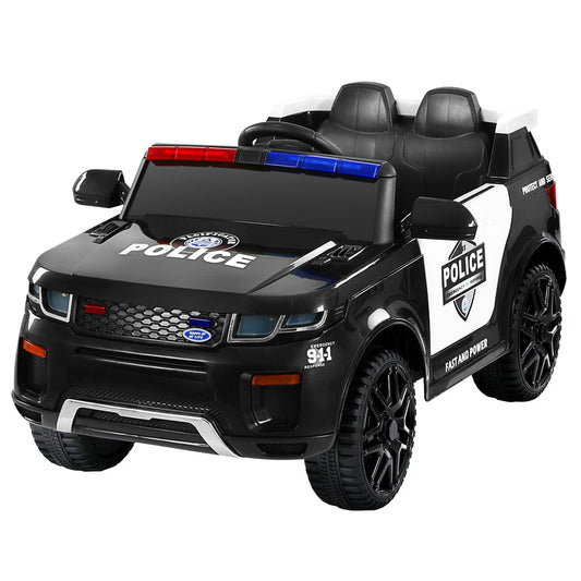 Rigo Kids Ride On Car Electric Patrol Police Toy Cars Remote Control 12V Black