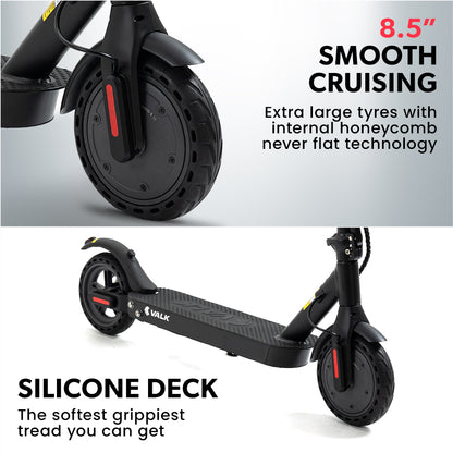 VALK 400W Electric Scooter, 37V Folding E- Scooter with Suspension, for Adults, Synergy 5 MkII Black