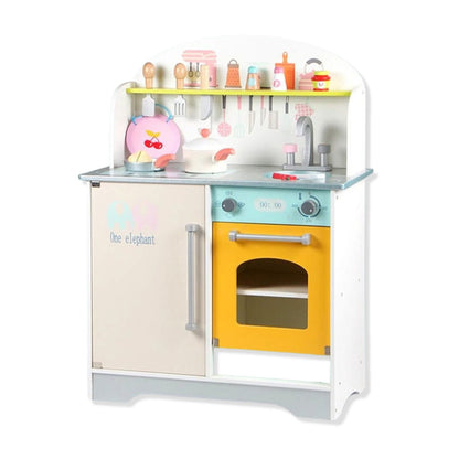 EKKIO Wooden Kitchen Playset for Kids (Japanese Style Kitchen Set, Silver) EK-KP-107-MS