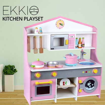 EKKIO Wooden Kitchen Playset for Kids (Japanese Style Kitchen Set, Violet) EK-KP-104-MS