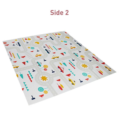 GOMINIMO Baby XPE Foam Reversible Playmat 200x180x1cm (Dear Hedgehog & Cars) GO-BPM-100-FAI