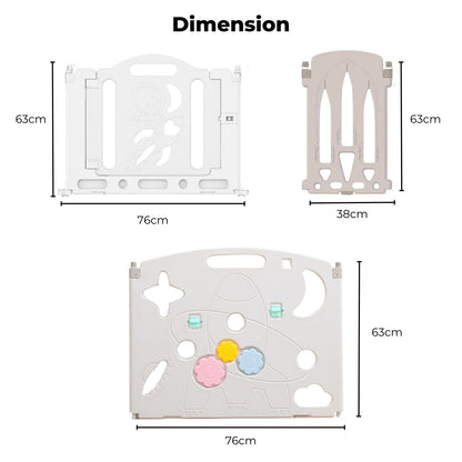 GOMINIMO Foldable Baby Playpen with 16 Panels (White Grey) GO-BP-101-TF