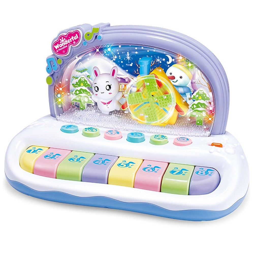 GOMINIMO Kids Toy Musical Snowflake Electronic Piano Keyboard (White) GO-MAT-113-XC