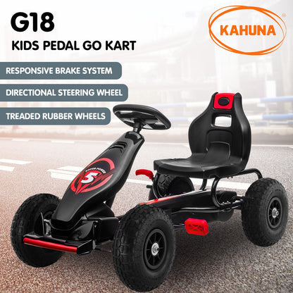 Kahuna G18 Kids Ride On Pedal Powered Go Kart Racing Style - Red