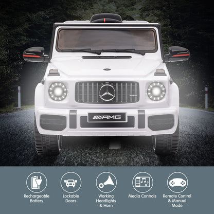 Kahuna Mercedes Benz AMG G63 Licensed Kids Ride On Electric Car Remote Control - White