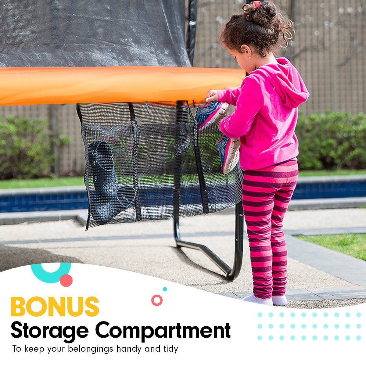 Kahuna Classic 6ft Outdoor Round Orange Trampoline Safety Enclosure