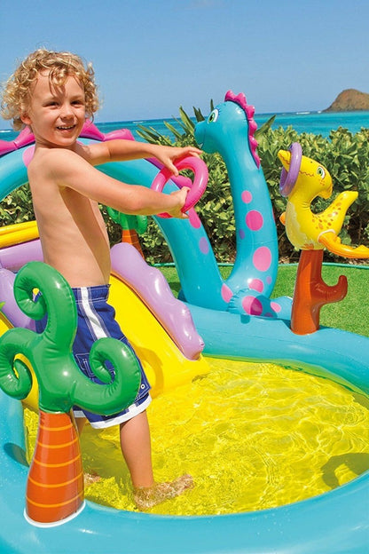 INTEX Dinoland Inflatable Play Centre Paddling Pool & Water Slide 57135NP