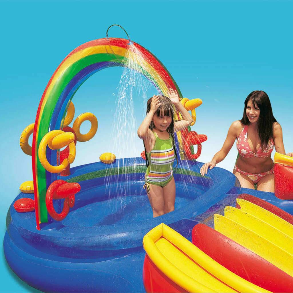 INTEX Inflatable Kids Rainbow Ring Water Play Center Kids AU 57453NP