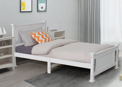 Single Solid Pine Timber Bed Frame-White