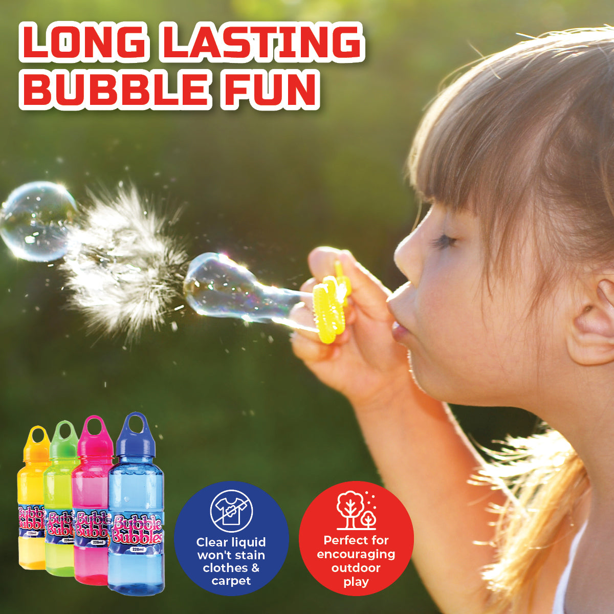 Party Central 48PCE Bubble Solution Non-Toxic Unscented Non-Staining 288ml