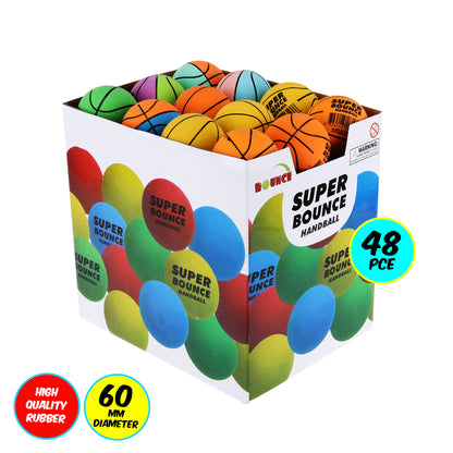 Party Central 48PCE Super Bounce Hand Balls High Quality Rubber 6cm