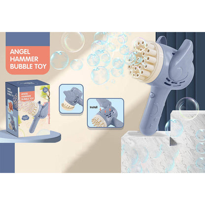 Bubblerainbow 23-Hole Angel Bubble Hammer Gatling Bubble Machine Children's Electric Toy Blue