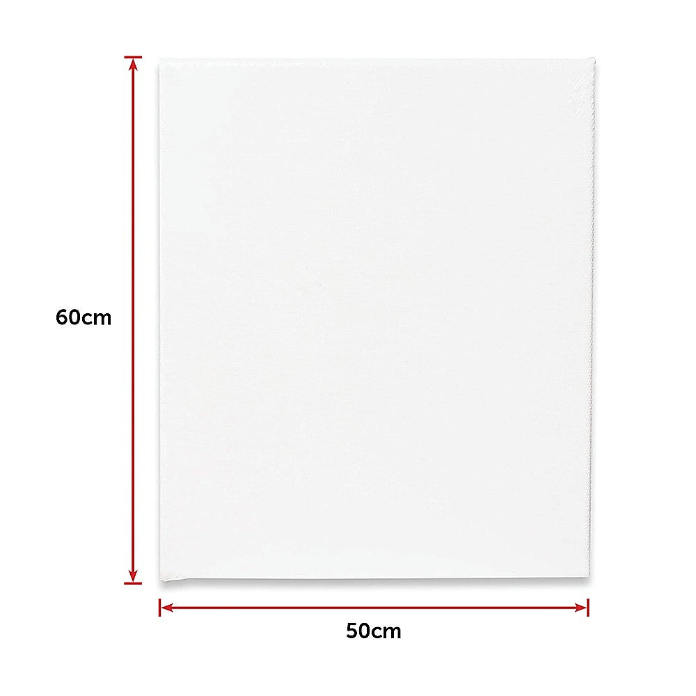 5 pack of 50x60cm Artist Blank Stretched Canvas Canvases Art Large White Range Oil Acrylic Wood