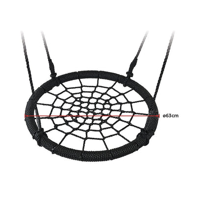 Kids Rope Swing Round Outdoor Birds Crows Nest Spider Web Swing Seat 65cm